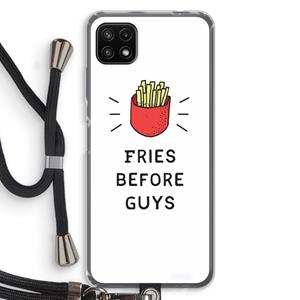 CaseCompany Fries before guys: Samsung Galaxy A22 5G Transparant Hoesje met koord