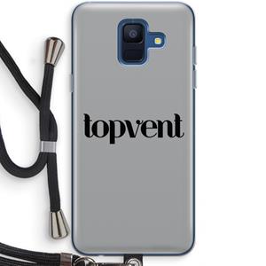 CaseCompany Topvent Grijs Zwart: Samsung Galaxy A6 (2018) Transparant Hoesje met koord