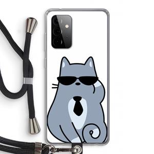 CaseCompany Cool cat: Samsung Galaxy A72 5G Transparant Hoesje met koord