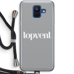 CaseCompany Topvent Grijs Wit: Samsung Galaxy A6 (2018) Transparant Hoesje met koord