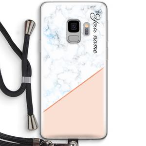 CaseCompany Marmer in stijl: Samsung Galaxy S9 Transparant Hoesje met koord
