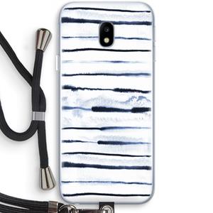 CaseCompany Ink Stripes: Samsung Galaxy J3 (2017) Transparant Hoesje met koord