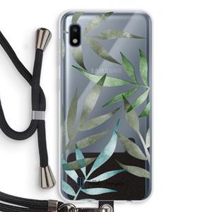 CaseCompany Tropical watercolor leaves: Samsung Galaxy A10 Transparant Hoesje met koord