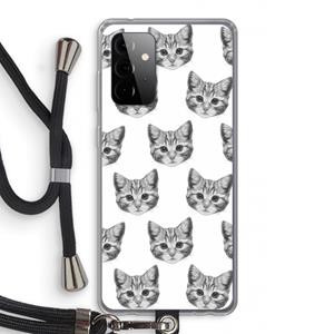 CaseCompany Kitten: Samsung Galaxy A72 5G Transparant Hoesje met koord
