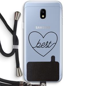 CaseCompany Best heart black: Samsung Galaxy J3 (2017) Transparant Hoesje met koord