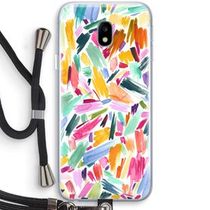 CaseCompany Watercolor Brushstrokes: Samsung Galaxy J3 (2017) Transparant Hoesje met koord