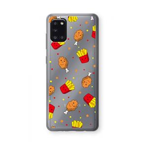 CaseCompany Chicken 'n Fries: Samsung Galaxy A31 Transparant Hoesje
