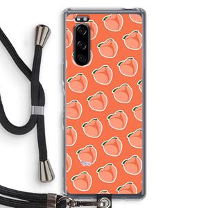 CaseCompany Just peachy: Sony Xperia 5 Transparant Hoesje met koord