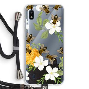 CaseCompany No flowers without bees: Samsung Galaxy A10 Transparant Hoesje met koord