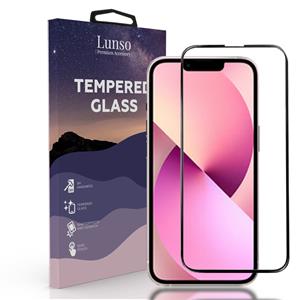 Lunso Gehard Beschermglas - Full Cover Tempered Glass - iPhone 13 / iPhone 13 Pro - Black Edge