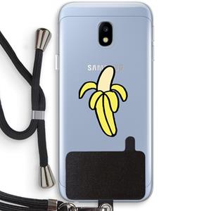 CaseCompany Banana: Samsung Galaxy J3 (2017) Transparant Hoesje met koord
