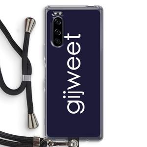 CaseCompany Gijweet: Sony Xperia 5 Transparant Hoesje met koord