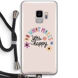 CaseCompany Happy days: Samsung Galaxy S9 Transparant Hoesje met koord