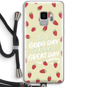 CaseCompany Don't forget to have a great day: Samsung Galaxy S9 Transparant Hoesje met koord