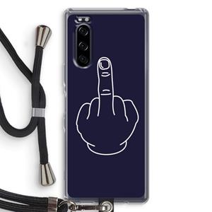 CaseCompany F**k U: Sony Xperia 5 Transparant Hoesje met koord