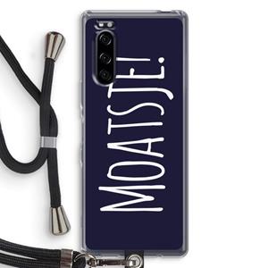 CaseCompany Moatsje!: Sony Xperia 5 Transparant Hoesje met koord