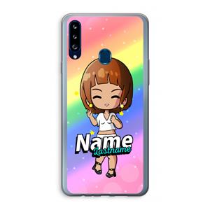 Chibi Maker vrouw: Samsung Galaxy A20s Transparant Hoesje