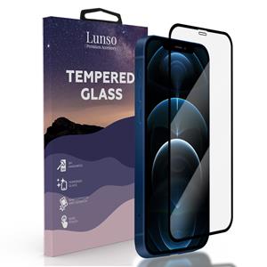 Lunso Gehard Beschermglas - Full Cover Tempered Glass - iPhone 12 Pro Max - Black Edge