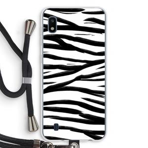 CaseCompany Zebra pattern: Samsung Galaxy A10 Transparant Hoesje met koord