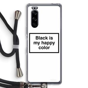 CaseCompany Black is my happy color: Sony Xperia 5 Transparant Hoesje met koord