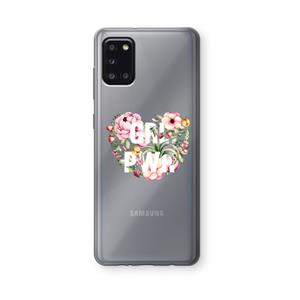 CaseCompany GRL PWR Flower: Samsung Galaxy A31 Transparant Hoesje