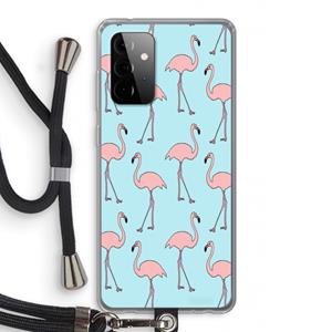 CaseCompany Anything Flamingoes: Samsung Galaxy A72 5G Transparant Hoesje met koord