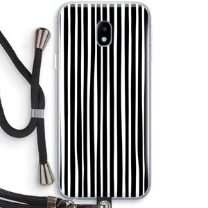 CaseCompany Stripes: Samsung Galaxy J3 (2017) Transparant Hoesje met koord