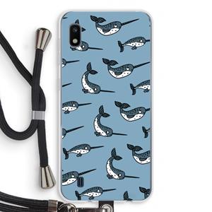 CaseCompany Narwhal: Samsung Galaxy A10 Transparant Hoesje met koord