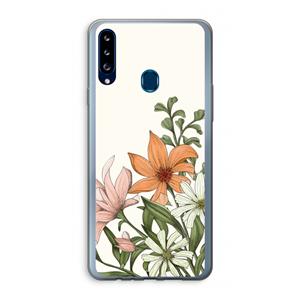 CaseCompany Floral bouquet: Samsung Galaxy A20s Transparant Hoesje