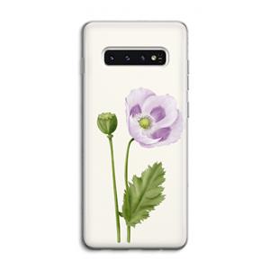 CaseCompany Purple poppy: Samsung Galaxy S10 4G Transparant Hoesje