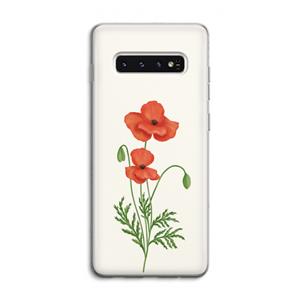 CaseCompany Red poppy: Samsung Galaxy S10 4G Transparant Hoesje