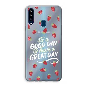 CaseCompany Don't forget to have a great day: Samsung Galaxy A20s Transparant Hoesje