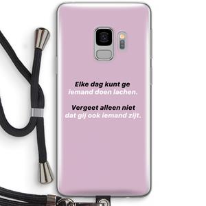 CaseCompany gij zijt ook iemand: Samsung Galaxy S9 Transparant Hoesje met koord