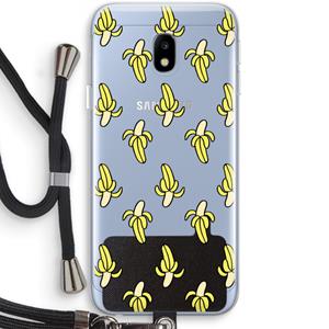 CaseCompany Bananas: Samsung Galaxy J3 (2017) Transparant Hoesje met koord