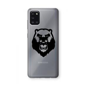 CaseCompany Angry Bear (black): Samsung Galaxy A31 Transparant Hoesje