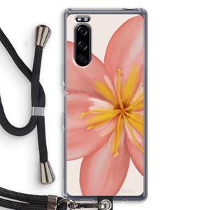 CaseCompany Pink Ellila Flower: Sony Xperia 5 Transparant Hoesje met koord