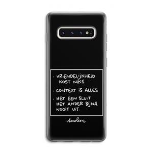 CaseCompany Mijn Motto's: Samsung Galaxy S10 4G Transparant Hoesje