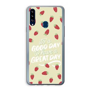 CaseCompany Don't forget to have a great day: Samsung Galaxy A20s Transparant Hoesje