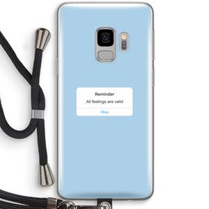 CaseCompany Reminder: Samsung Galaxy S9 Transparant Hoesje met koord