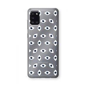 CaseCompany Eyes pattern: Samsung Galaxy A31 Transparant Hoesje