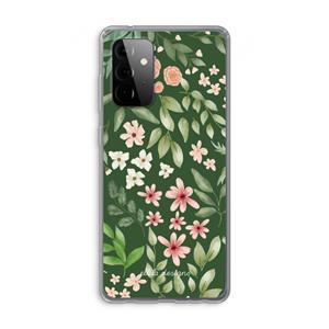 CaseCompany Botanical green sweet flower heaven: Samsung Galaxy A72 Transparant Hoesje