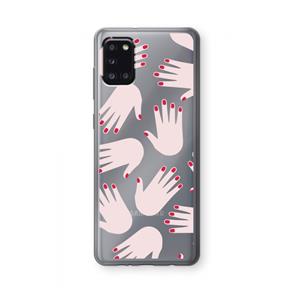 CaseCompany Hands pink: Samsung Galaxy A31 Transparant Hoesje
