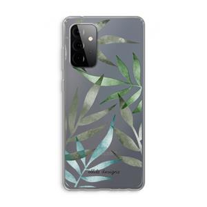 CaseCompany Tropical watercolor leaves: Samsung Galaxy A72 Transparant Hoesje
