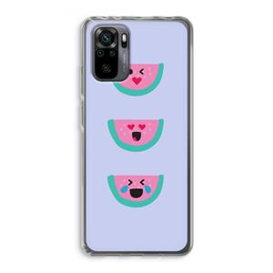 CaseCompany Smiley watermeloen: Xiaomi Redmi Note 10 Pro Transparant Hoesje