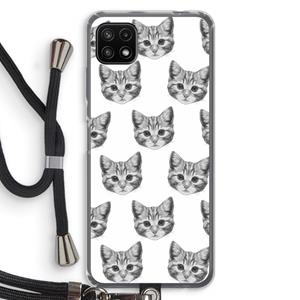 CaseCompany Kitten: Samsung Galaxy A22 5G Transparant Hoesje met koord