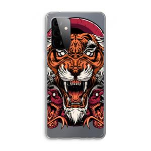 CaseCompany Tiger and Rattlesnakes: Samsung Galaxy A72 Transparant Hoesje