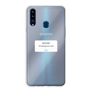 CaseCompany Reminder: Samsung Galaxy A20s Transparant Hoesje