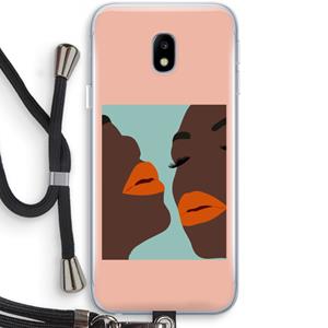 CaseCompany Orange lips: Samsung Galaxy J3 (2017) Transparant Hoesje met koord