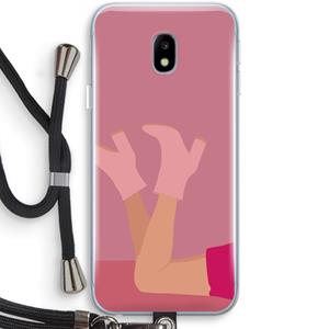CaseCompany Pink boots: Samsung Galaxy J3 (2017) Transparant Hoesje met koord