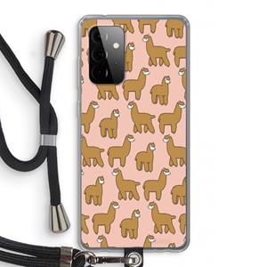 CaseCompany Alpacas: Samsung Galaxy A72 5G Transparant Hoesje met koord